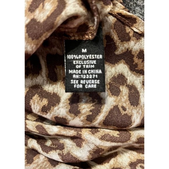 Women's Sheer overlay Tank, Leopard Print, Coral Accented Bow, Medium - Picture 9 of 12